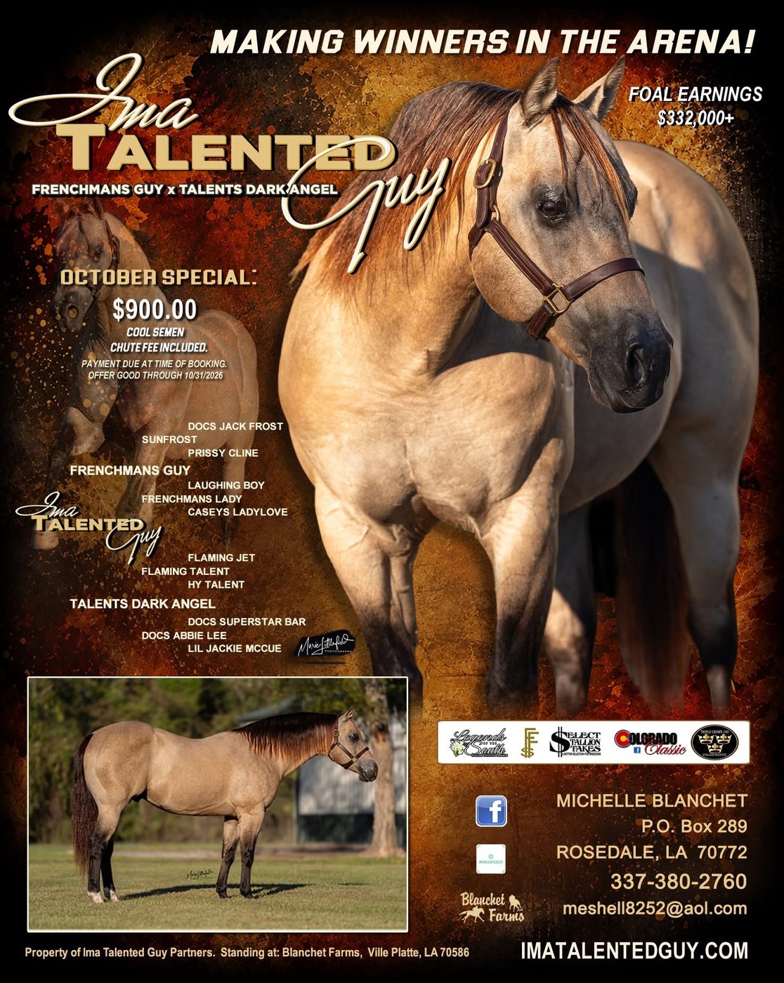 October Special — $900 cool semen, chute fee included, offer good through 10/31/2026